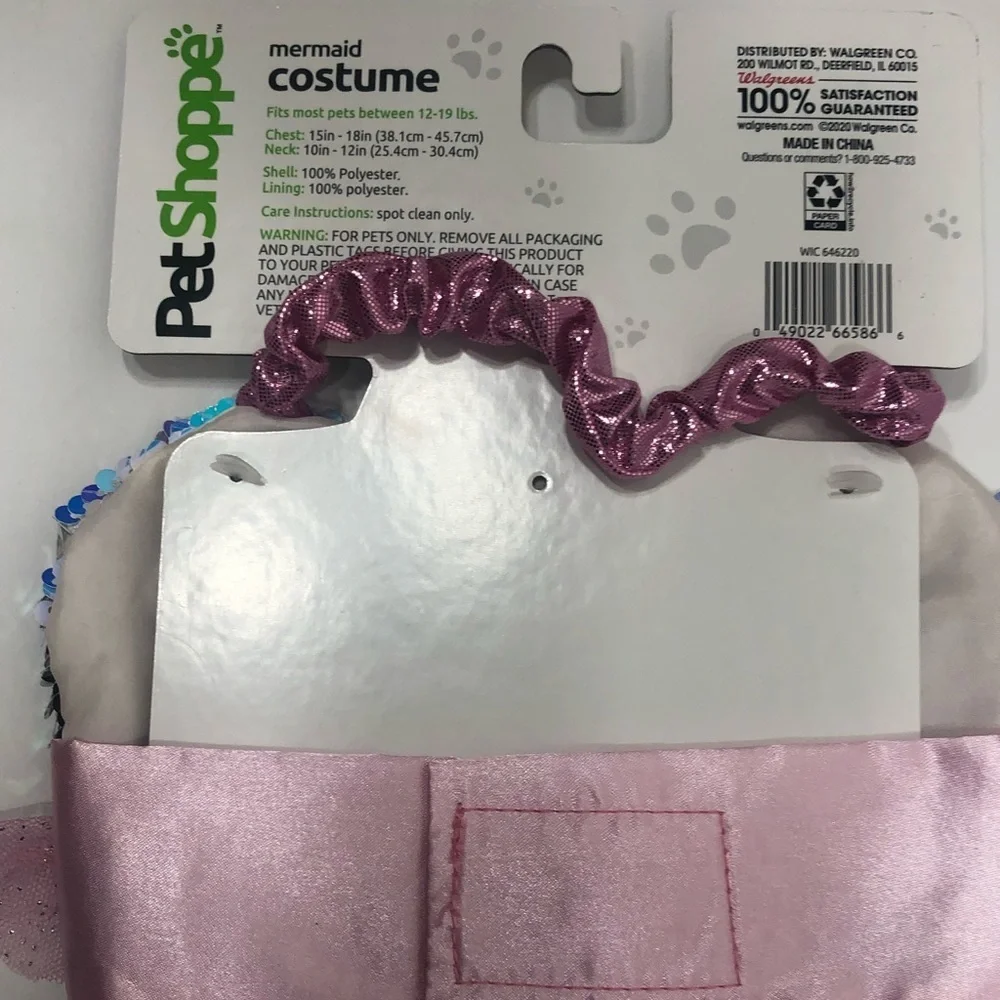 Pet Mermaid Costume XS/S